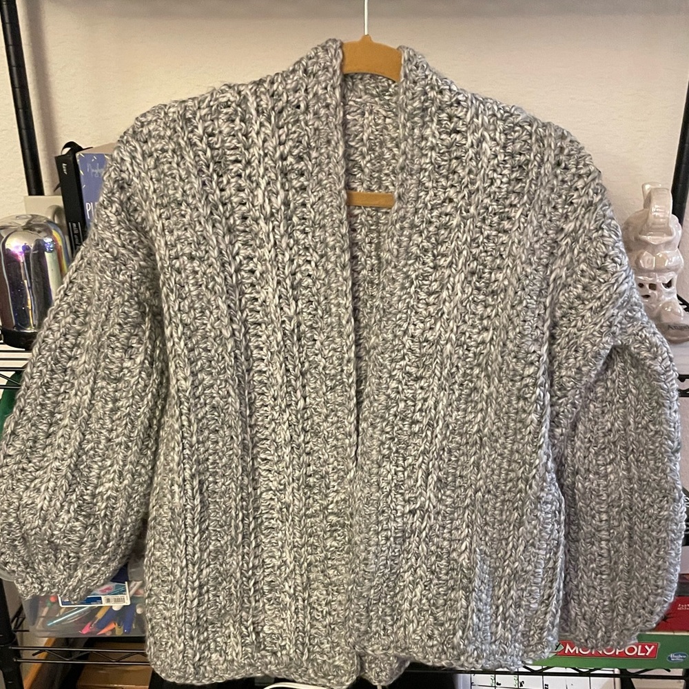 Hand made crochet cardigan. M baggy S.